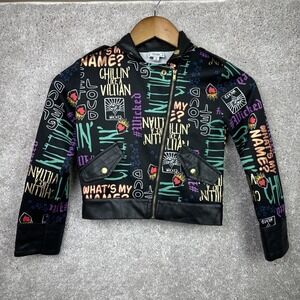 D-Signed Descendants Villains Graphic‎ Motorbike Jacket Girls Size 6 XS